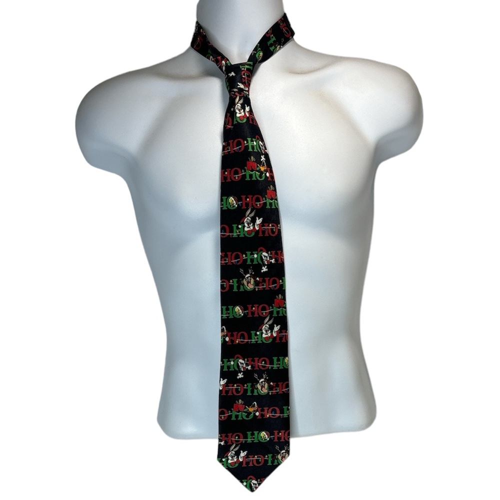 Warner Brothers Looney Tunes Christmas Ho Ho Tie  w/Daffy Tweety Bugs Bunny Taz